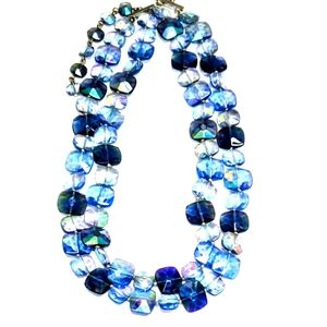 Vintage  VOGUE 2 strand AB crystal chocker necklace